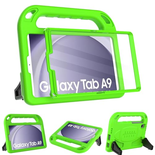 TOPWANT Kinder-Schutzhülle mit Displayschutzfolie für Samsung Galaxy Tab A9 8,7 Zoll 2023 (SM-X110/X115/X117) & Tab A7 Lite 8,7 Zoll 2021 (SM-T220/T225), stoßfeste Schutzhülle mit Griff und Ständer von TOPWANT