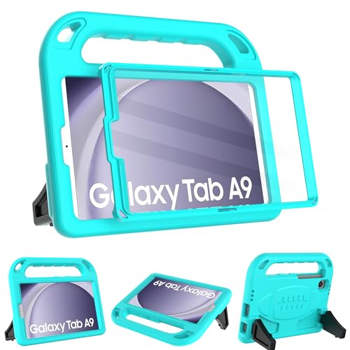 TOPWANT Kinder-Schutzhülle mit Displayschutzfolie für Samsung Galaxy Tab A9 8,7 Zoll 2023 (SM-X110/X115/X117) & Tab A7 Lite 8,7 Zoll 2021 (SM-T220/T225), stoßfeste Schutzhülle mit Griff und Ständer von TOPWANT