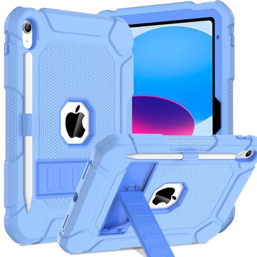TOPWANT Schutzhülle für iPad (A16) 11. / 10. Generation (11/11 Zoll) 2025/2022, strapazierfähig, stoßfest, robust, mit Ständer und Stifthalter, Blau von TOPWANT