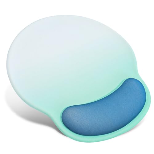 TOPWAYS Mauspad Mousepad mit Gelkissen, Mauspad mit Handauflage Schreibtischunterlage Gaming Mauspad Gelkissen Mousepad Desk Mat Maus pad Schreibtisch Zubehör (Blau) von TOPWAYS