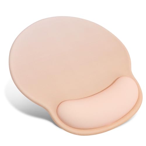TOPWAYS Mauspad Mousepad mit Gelkissen, Mauspad mit Handauflage Schreibtischunterlage Gaming Mauspad Gelkissen Mousepad Desk Mat Maus pad Schreibtisch Zubehör (Hellgold) von TOPWAYS