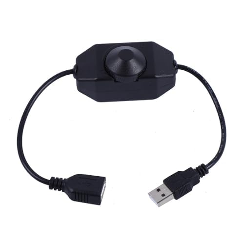 USB LED Knob Dimmer DC 5 V Band Helligkeit Einstellen Schalter Controller Stecker Für 5050 3528 2835 5 Volt Streifen lichter (USB Knob Black) von TOPXCDZ
