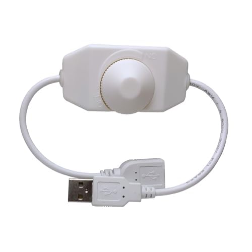 USB LED Knob Dimmer DC 5 V Band Helligkeit Einstellen Schalter Controller Stecker Für 5050 3528 2835 5 Volt Streifen lichter (USB Knob White) von TOPXCDZ