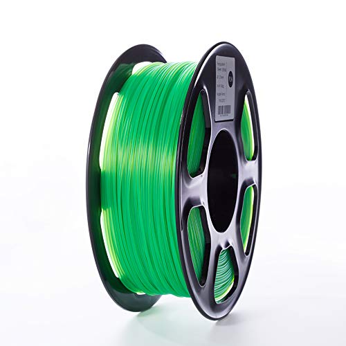 TOPZEAL 3D Drucker Filament, PLA Filament der Transparenten Serie, 1,75 mm, Maßgenauigkeit +/- 0,02mm, 1KG Spule für 3D Drucker und 3D Stift (Transparent-Green) von TOPZEAL