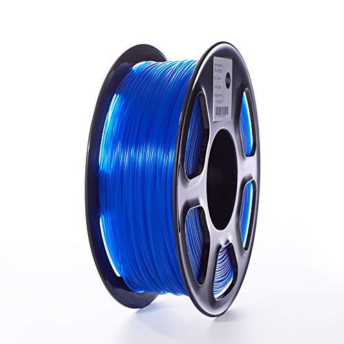 TOPZEAL Filament für 3D-Drucker, PLA-Filament, transparent, Serie 1,75 mm, Maßgenauigkeit +/- 0,05 mm, 1 kg Spule für 3D-Drucker und 3D-Stift (transparentblau) von TOPZEAL