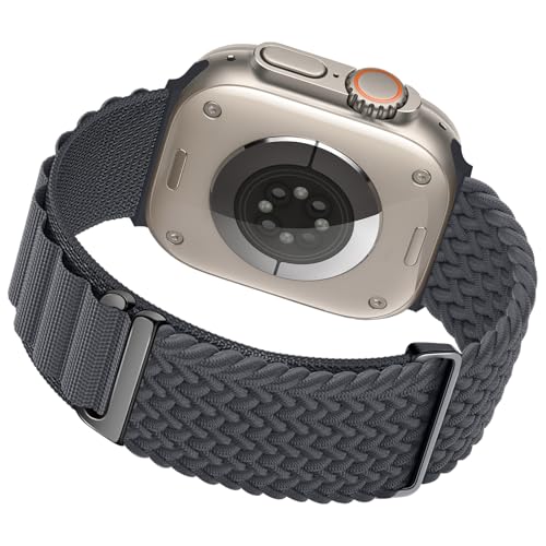Alpine Loop Apple Watch Ultra Armband 49mm 45mm 44mm 42mm, Sport Doppelter Textil Stretch Nylon Titan G-Haken Armband für iWatch Ultra 2 Series 10 9 8 7 6 5 4 3 2 1 SE Damen Herren von TOPsic