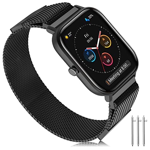 Armband Amazfit GTS/Galaxy Watch4 40mm Uhrenarmband, 20mm Mesh Edelstahl Ersatzband Doppelmagnet Armband für Galaxy Watch4 Classic/Amazfit GTR 42mm/Amazfit Bip/Amazfit GTS 2/GTS 2 Mini/GTS 2e/GTS 3 von TOPsic