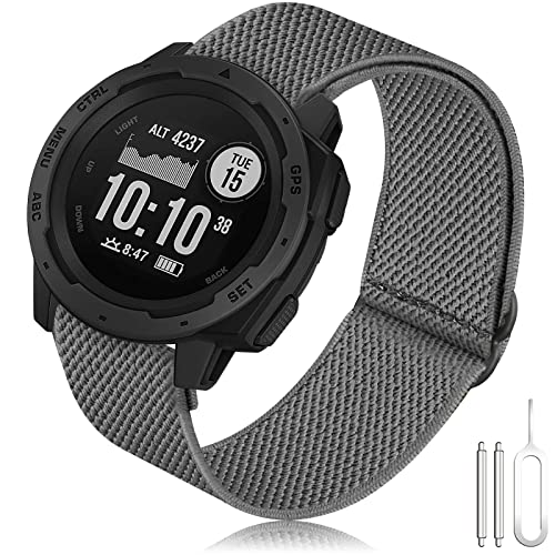 Armband Garmin Instinct Elastische, 22mm Dehnbares Nylon Ersatzarmband Ultraleichtes Armband für Garmin Instinct 2, Instinct Tactical, Instinct Tide, Instinct Esports, Instinct Solar von TOPsic