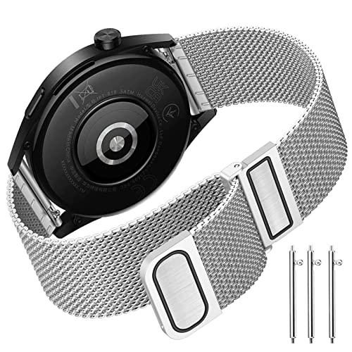 Huawei Watch GT 3 46mm Armband, 22mm Mesh Edelstahl Ersatzband Doppelmagnet Armband für Huawei Watch GT2 Pro/Huawei Watch GT2 46mm/Huawei Watch GT2e/Galaxy Watch 3 45mm/Galaxy Watch 46mm/Gear S3 von TOPsic