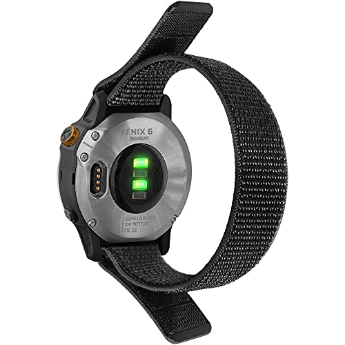 TOPsic 22mm Armband Fenix 5/Fenix 6 Uhrenarmband, Klettverschluss Nylon Ersatzarmband Ultraleicht Sport Armband für Fenix 5 Plus/Fenix 6 Pro/Forerunner 935/945/Huawei Watch GT2 Pro/GT2 46mm/Gear S3 von TOPsic