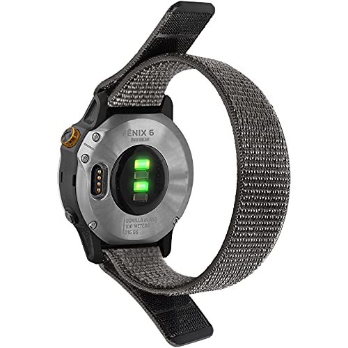 TOPsic 22mm Armband Fenix 5/Fenix 6 Uhrenarmband, Klettverschluss Nylon Ersatzarmband Ultraleicht Sport Armband für Fenix 5 Plus/Fenix 6 Pro/Forerunner 935/945/Huawei Watch GT2 Pro/GT2 46mm/Gear S3 von TOPsic