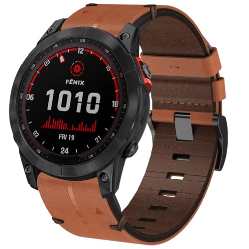 TOPsic Armband für Garmin Fenix 7X, 26mm Echte Leder Ersatzarmband Quick-Fit Uhrenarmband für Garmin Fenix 6X/Fenix 6X Pro/Fenix 5X/Fenix 5X Plus/Fenix 3/Fenix 3 Enduro/Quatix 3/Fenix 8 51mm TOPsic Armband für Garmin Fenix 7X, 26mm Echte Leder Ersatzarmband Quick-Fit Uhrenarmband für Garmin Fenix 6X/Fenix 6X Pro/Fenix 5X/Fenix 5X Plus/Fenix 3/Fenix 3 Enduro/Quatix 3/Fenix 8 51mm von TOPsic