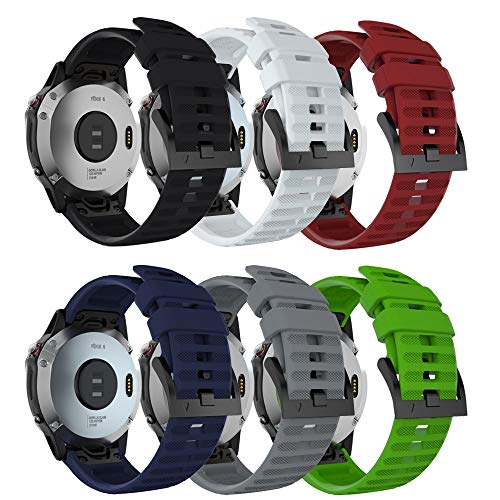 TOPsic Fenix 6/Fenix 6 Pro/Fenix 6 Sapphire Wristband, 22 mm Silicone Watch Strap, Replacement Strap Accessory for Fenix 6/6 Pro/6 Sapphire/Fenix 5/Fenix 5 Plus/Forerunner 935/945 von TOPsic