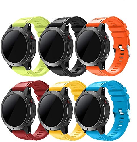 TOPsic Garmin Fenix 5 Sportuhr Armband - Silikon Sportarmband Uhr Armband Ersatzarmband mit Werkzeug für Garmin Fenix 5/Fenix 5 Plus/Fenix 6/Fenix 6 Pro/Fenix 7/Fenix 7 Solar/Fenix 7 Sapphire Solar von TOPsic