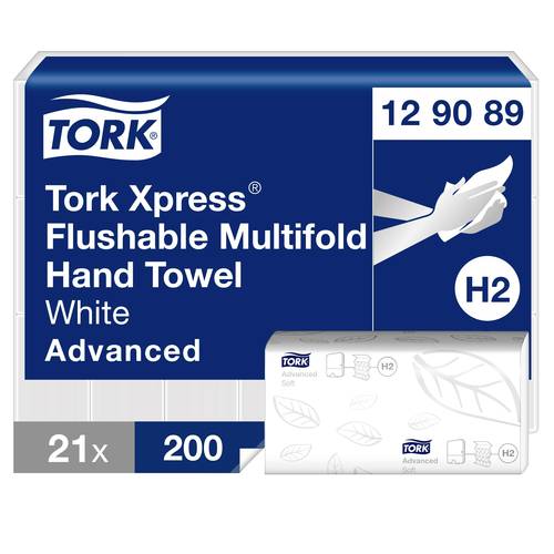 TORK 129089 Xpress® Papierhandtücher (L x B) 24cm x 21.3cm Weiß 21St. von TORK