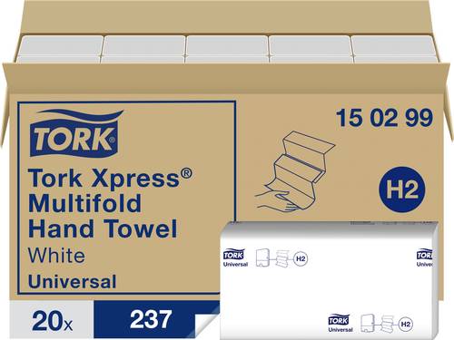 TORK 150299 Xpress Multifold Universal Papierhandtücher (L x B) 23.4cm x 21.3cm Weiß 4740St. von TORK