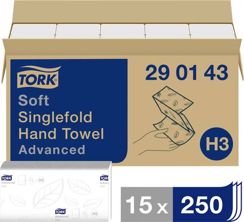 TORK 290143 Papierhandtücher (L x B) 23cm x 22.60cm Weiß 3750St. von TORK