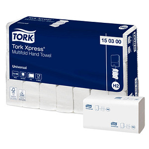 TORK Papierhandtücher 150300 H2 Universal Interfold-Falzung 2-lagig 3.360 Tücher von TORK