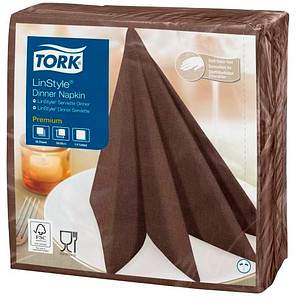 TORK Servietten LinStyle® Premium kakao 1-lagig 39,0 x 39,0 cm, 50 St. von TORK