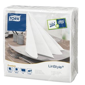 TORK Servietten LinStyle® Premium weiß 1-lagig 19,5 x 19,5 cm 50 St. von TORK
