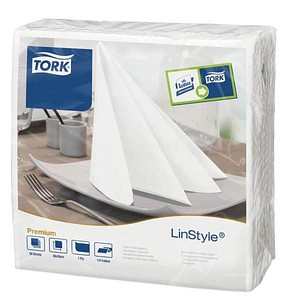 TORK Servietten LinStyle® Premium weiß 1-lagig 39,0 x 39,0 cm, 50 St. von TORK