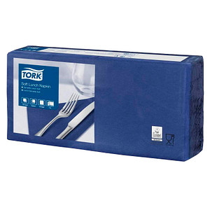 TORK Servietten Soft dunkelblau 3-lagig 16,3 x 16,5 cm 150 St. von TORK