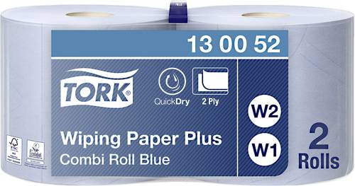 TORK Starke Mehrzweck Papierwischtücher Blau W1/2, saugfähig, 2 × 750 Blatt 130052 Anzahl: 1500St. von TORK