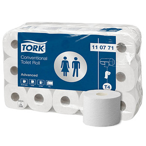 TORK Toilettenpapier T4 Advanced 2-lagig Recyclingpapier, 30 Rollen von TORK