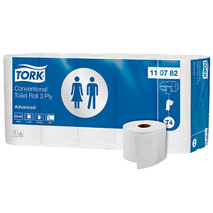 TORK Toilettenpapier T4 Advanced Soft 3-lagig Recyclingpapier, 30 Rollen von TORK