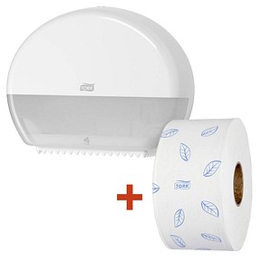 TORK Toilettenpapierspender-Set Elevation T2 Mini 955000 weiß Kunststoff von TORK
