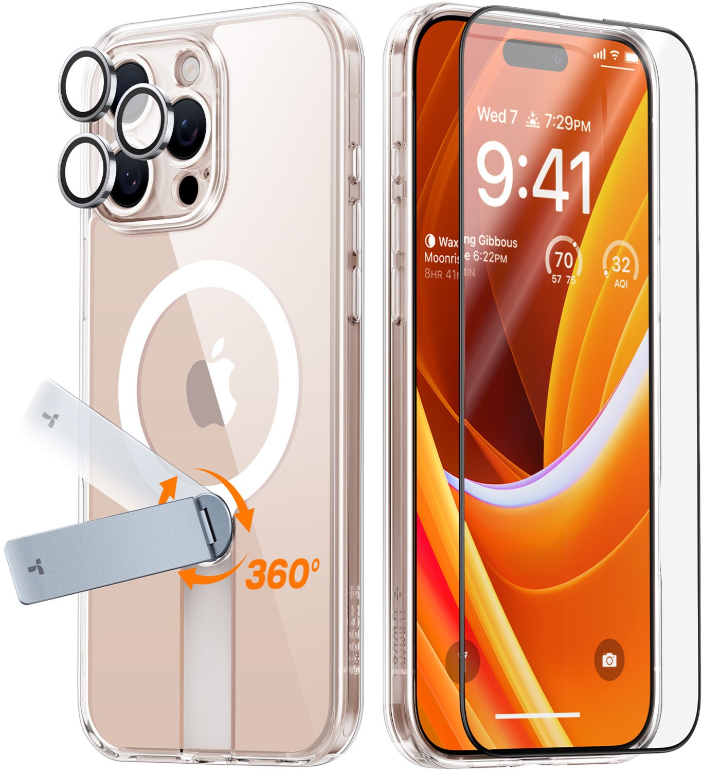 Pstand Spin 3-in-1 Bundle für iPhone 16 Pro transparent Pstand Spin 3-in-1 Bundle für iPhone 16 Pro transparent von TORRAS
