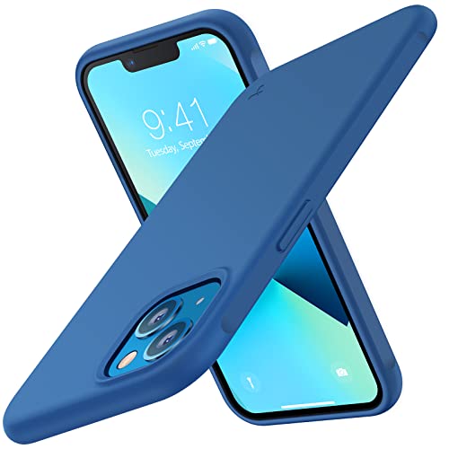 TORRAS 2023 Neu für iPhone 13 Hülle iPhone 14 Hülle Silikon Ultra Slim Stoßfest Schutzhülle Handyhülle [Weiches Anti-Kratz-Mikrofaserfutter], Blau von TORRAS