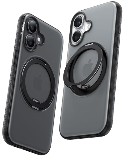 TORRAS 360° Ostand OFitness für iPhone 16 Hülle für MagSafe [Flexibler Ständer & Nr.1 Magnetkraft & Zertifiziert Militärischer Schutz] Hülle iPhone 16 Case Schwarz von TORRAS
