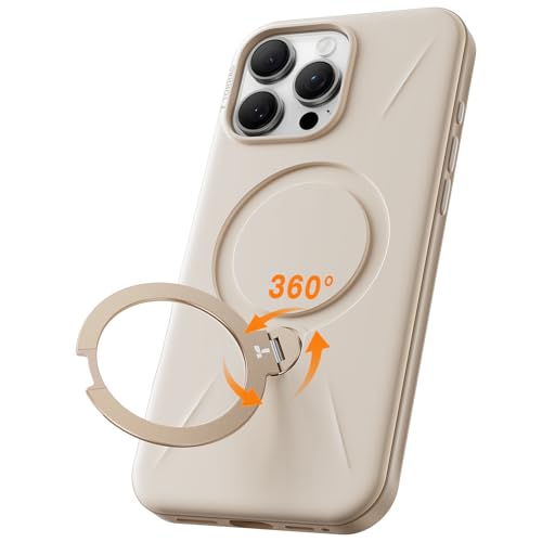 TORRAS 360° Ostand Spin für iPhone 15 Pro Max Hülle für Magsafe (Magnetischer Robust Standring) Zertifizierte Militärschutz, Harter PC Kratzfest Rückseite Dune Beige TORRAS 360° Ostand Spin für iPhone 15 Pro Max Hülle für Magsafe (Magnetischer Robust Standring) Zertifizierte Militärschutz, Harter PC Kratzfest Rückseite Dune Beige von TORRAS