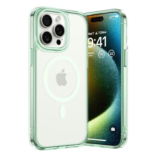 TORRAS Clear-Mag für iPhone 15 Pro Hülle MagSafe Stivolle Handyhülle iPhone 15 Pro Case Top Schutzkraft Magnetkraft Schutzhülle iPhone 15 Pro Cover Anti-Gelb Fingerprint Kratzfest Matt Frischgrün TORRAS Clear-Mag für iPhone 15 Pro Hülle MagSafe Stivolle Handyhülle iPhone 15 Pro Case Top Schutzkraft Magnetkraft Schutzhülle iPhone 15 Pro Cover Anti-Gelb Fingerprint Kratzfest Matt Frischgrün von TORRAS