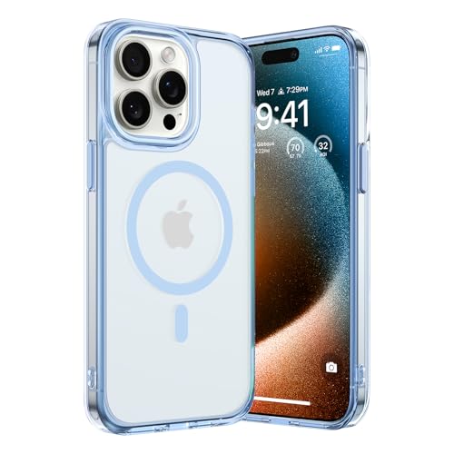 TORRAS Clear-Mag für iPhone 15 Pro Hülle Stivolle für MagSafe Handyhülle iPhone 15 Pro Case Top Schutzkraft Magnetkraft Schutzhülle Cover Anti-Gelb Fingerprint Kratzfest Matt Himmelblau TORRAS Clear-Mag für iPhone 15 Pro Hülle Stivolle für MagSafe Handyhülle iPhone 15 Pro Case Top Schutzkraft Magnetkraft Schutzhülle Cover Anti-Gelb Fingerprint Kratzfest Matt Himmelblau von TORRAS