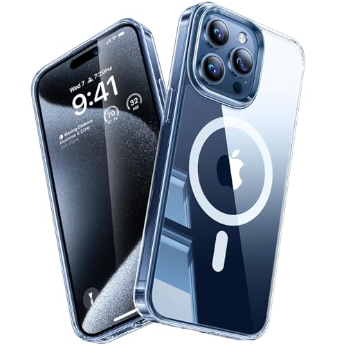 TORRAS Clear-Mag für iPhone 15 Pro Hülle für MagSafe Nr.1 Schutzkraft und Magnetkraft Handyhülle iPhone 15 Pro Case Stoßfest Kratzfest Schutzhülle Cover Edle Transparent von TORRAS