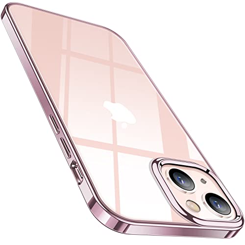 TORRAS Crystal Clear für iPhone 13 Hülle Hochtransparent Weich Handyhülle iPhone 13 Nie vergilben (Ultra Dünn und Leicht) Kratzfest Stoßfestigkeit Schutzhülle iPhone 13 Case Rosa von TORRAS