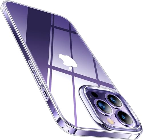 TORRAS Crystal Clear für iPhone 14 Pro Hülle (Ultra Dünn & Nr.1 Vergilbungsfrei Durchsichtig) Schutzhülle Militärschutz nach Standard Handyhülle Case - Transparent von TORRAS