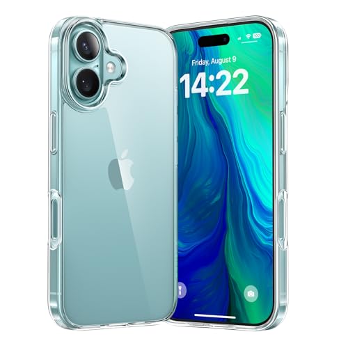 TORRAS Crystal Clear für iPhone 16 Hülle Militärschutz Absolut Vergilbungsfrei Stoßfest Kratzfest Handyhülle iPhone 16 Case Dünn Originale Optik wie iPhone weich Silikon Haptik Transparent TORRAS Crystal Clear für iPhone 16 Hülle Militärschutz Absolut Vergilbungsfrei Stoßfest Kratzfest Handyhülle iPhone 16 Case Dünn Originale Optik wie iPhone weich Silikon Haptik Transparent von TORRAS
