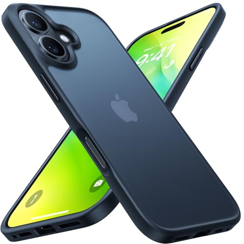 TORRAS Guardian für iPhone 16 Hülle [TOP Militärschutz mit 360° Airbags] Samtweiche Haptik Kratzfest Stoßfest Case mit Abnehmbare Knöpfe Matt Schutzhülle für iPhone 16 Handyhülle Schwarz von TORRAS