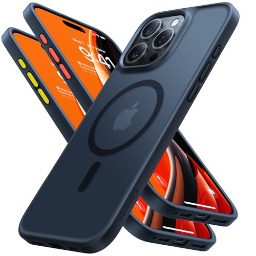 TORRAS Magnetisch Stoßfest für 16 Pro Max Hülle, [Kompatibel mit MagSafe] [Falltest in Militärqualität] Durchscheinende Schlanke Schutzhülle für 16 Pro Max Anti-Fingerabdruck Anti-Kratzen, Schwarz von TORRAS