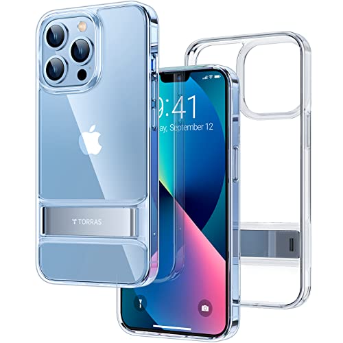TORRAS MoonClimber Kompatibel für iPhone Hülle 6.1 Zoll [Armor-Level-Schutz] [3 Standart] mit Metall-Kickstand Stoßfest Slim Nicht Vergilben Handyhülle 6.1 Zoll, Klar von TORRAS