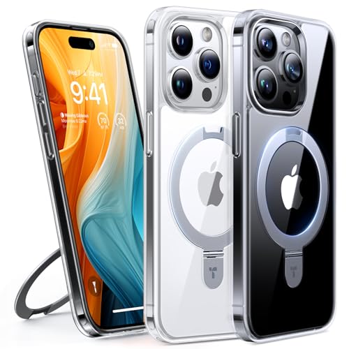 TORRAS Ostand für iPhone 13 Pro Hülle für MagSafe (Nr.1 Magnetkraft, Unsichtbarer Ständer, Militärischer Schutz) Stoßfest Handyhülle iPhone 13 Pro Case Kratzfeste Schutzhülle All-in-One Transparent von TORRAS