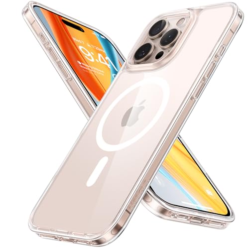 TORRAS Guardian-Mag für iPhone 16 Pro Hülle für MagSafe Zertifizierte Militärschutz und Magnetkraft Anti-Gelb Glasklar Handyhülle iPhone 16 Pro Case Stoßfest Kratzfest Schutzhülle Cover Transparent von TORRAS