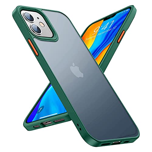 TORRAS für iPhone 12 Hülle/iPhone 12 Pro Hülle (Echtes Militärischer Schutz) Zertifiziert Schlanke Stoßfest Schutzhülle (mit Abnehmbare Knöpfe) Handyhülle iPhone 12/12 Pro Case Grün von TORRAS