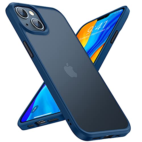 TORRAS für iPhone 13 Hülle Echter Zertifizierter Militärschutz Handyhülle iPhone 13 Case Stoßfest Kratzfest Schutzhülle iPhone 13 mit bunten Tasten Tolle Haptik und Optik Guardian Serie Matt Blau von TORRAS