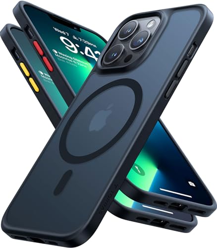 TORRAS für iPhone 13 Pro Hülle für MagSafe (Nr.1 Magnetstärke＋Militärschutz) Schutzhülle Samtige Touch Matt Handyhülle mit 3 Abnehmbaren Knöpfen iPhone 13 Pro Case Schwarz von TORRAS
