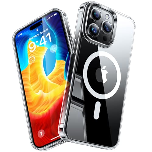 TORRAS für iPhone 13 Pro Hülle für MagSafe [Zertifizierte Magnetkraft & Militärschutz] Kratzfest Dünn Schutzhülle Nie Vergilbung Clear Handyhülle Transparent von TORRAS