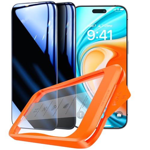 TORRAS für iPhone 14 Pro für Panzerglas Sichtschutz [TOP 9H+ Bruchsicheres] Schutzfolie iPhone 14 Pro Folie Dauerhaft 9H+ Schutzglas [Full Screen], 0 Blasen Einbaurahmen, 2 Stück von TORRAS